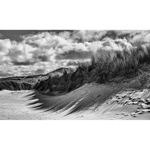 Dunes in Donegal White Modern Wood Framed Art Print by lee miller, alan