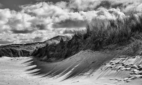 Dunes in Donegal White Modern Wood Framed Art Print with Double Matting by lee miller, alan