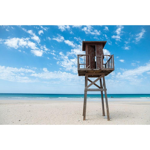 Tower in paradise Black Modern Wood Framed Art Print with Double Matting by Palacios Prieto, Javier