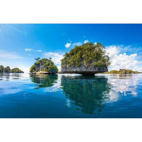 Raja Ampat Islands White Modern Wood Framed Art Print by Gabriel, Barathieu