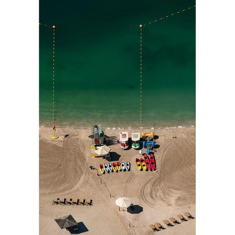 On the beach Black Modern Wood Framed Art Print with Double Matting by Kravanja, Jure