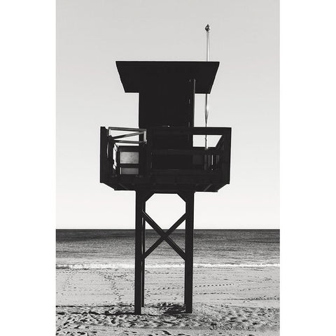 Beach 008 Black Modern Wood Framed Art Print with Double Matting by Artographie Studio