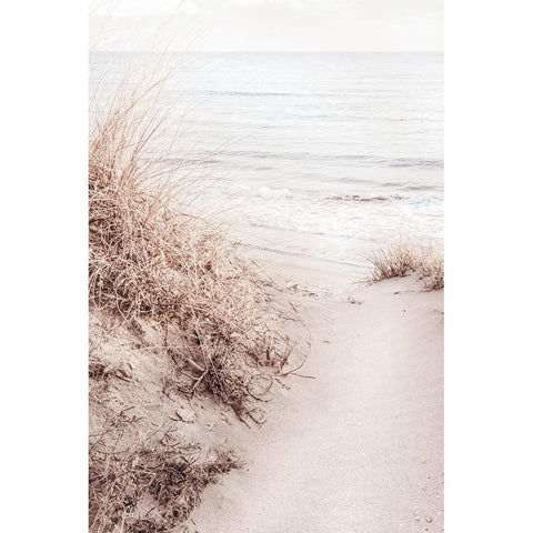 Beach 010 White Modern Wood Framed Art Print by Artographie Studio