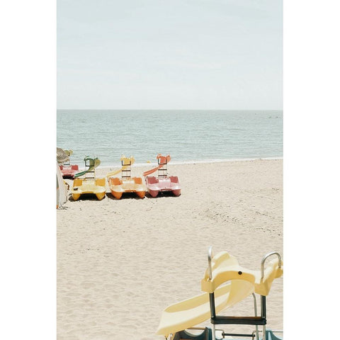 Beach 015 White Modern Wood Framed Art Print by Artographie Studio