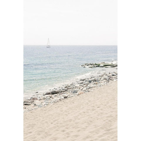 Beach 012 White Modern Wood Framed Art Print by Artographie Studio