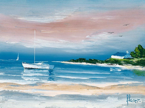 Rivages I Black Ornate Wood Framed Art Print with Double Matting by Flanet, Frederic