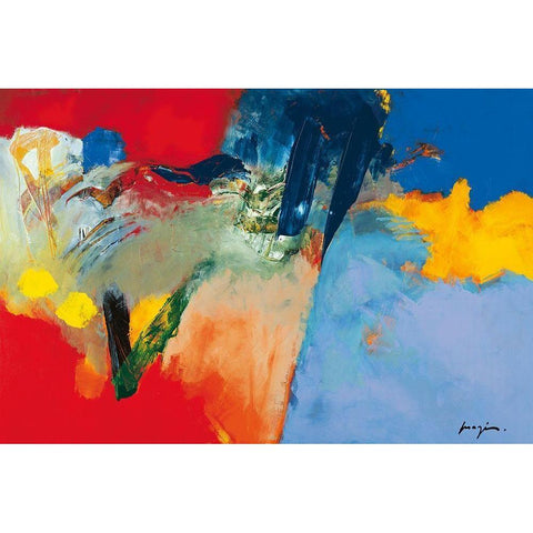 Rouge - Bleu II White Modern Wood Framed Art Print by Magis, Pascal