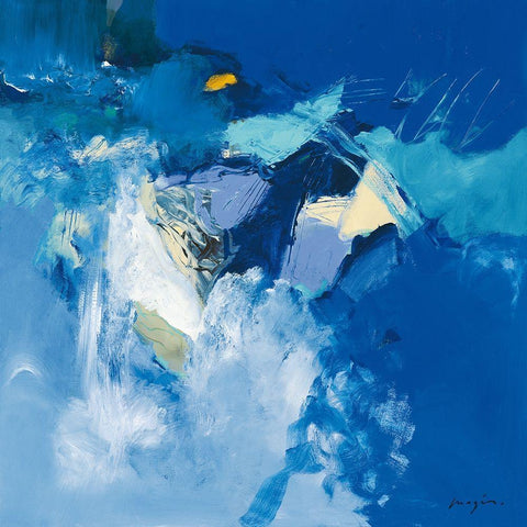 Bleu Black Ornate Wood Framed Art Print with Double Matting by Magis, Pascal