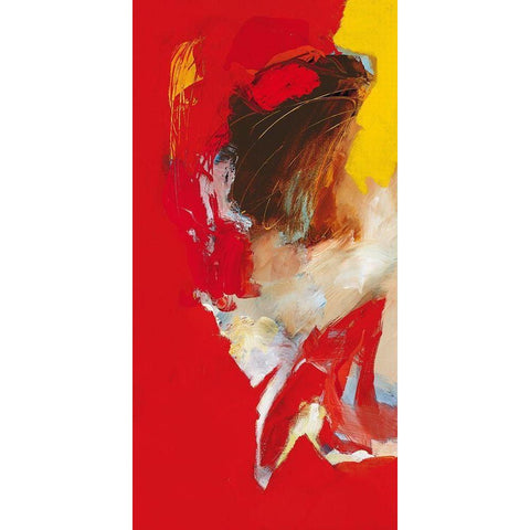 Triptyque rouge I Black Modern Wood Framed Art Print by Magis, Pascal