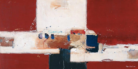 Abstrakt IV White Modern Wood Framed Art Print with Double Matting by van der Werf, Ron