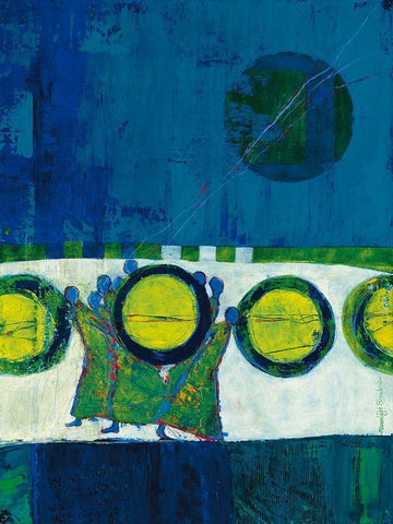 Moonlight Shadow White Modern Wood Framed Art Print with Double Matting by van Ginkel, Marjolijn