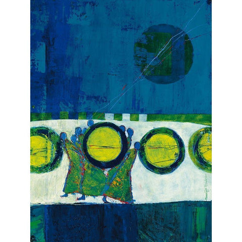 Moonlight Shadow Black Modern Wood Framed Art Print by van Ginkel, Marjolijn