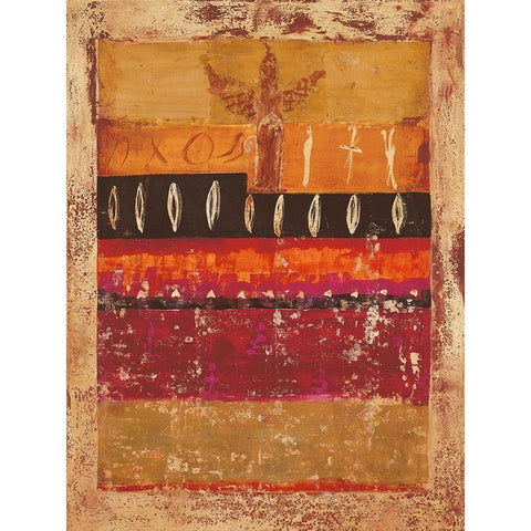 Tatpurusha Black Modern Wood Framed Art Print with Double Matting by Richter-Armgart, Rose