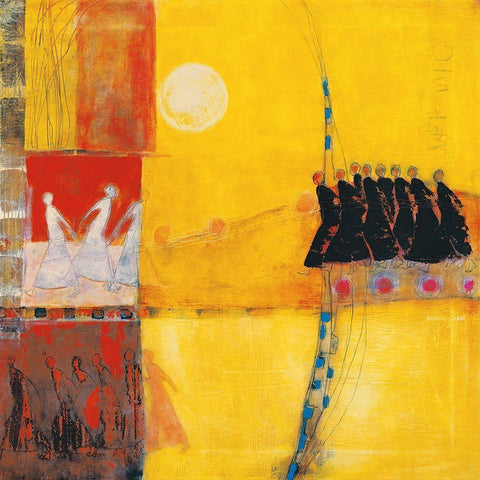 Far Away Black Modern Wood Framed Art Print with Double Matting by van Ginkel, Marjolijn