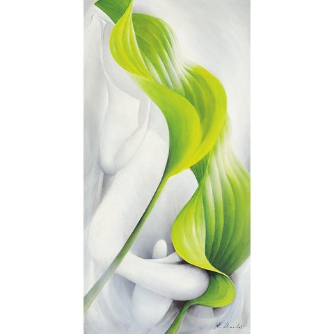 Calla I Gold Ornate Wood Framed Art Print with Double Matting by Schmucker, Annette