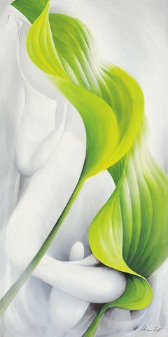 Calla I White Modern Wood Framed Art Print with Double Matting by Schmucker, Annette