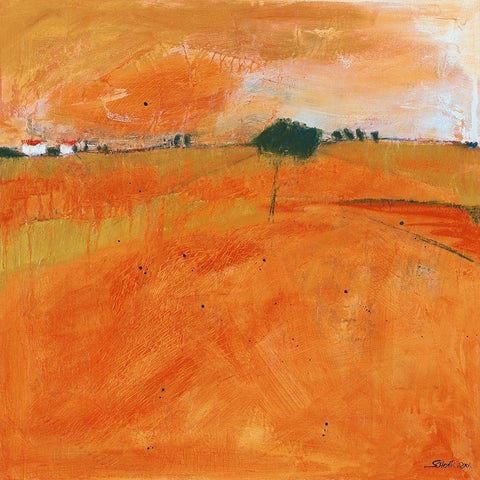 Landscape I Black Modern Wood Framed Art Print by Scherk, Gabriele