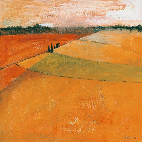 Landscape II White Modern Wood Framed Art Print by Scherk, Gabriele