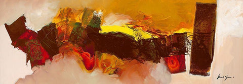 Terre brulee White Modern Wood Framed Art Print with Double Matting by Magis, Pascal