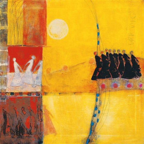 Far Away Black Modern Wood Framed Art Print by van Ginkel, Marjolijn