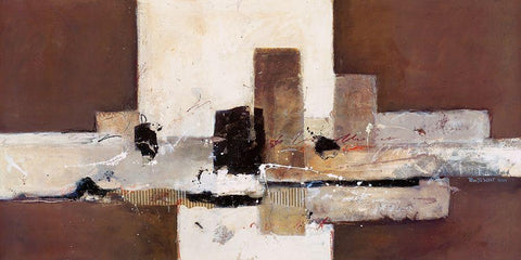 Abstrakt VII Black Ornate Wood Framed Art Print with Double Matting by van der Werf, Ron