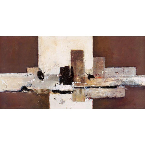 Abstrakt VII Black Modern Wood Framed Art Print by van der Werf, Ron