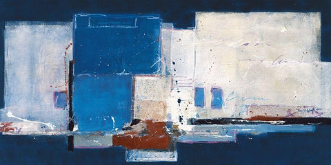 Abstrakt IX White Modern Wood Framed Art Print with Double Matting by van der Werf, Ron