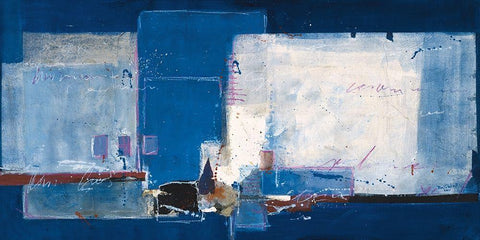 Abstrakt X White Modern Wood Framed Art Print with Double Matting by van der Werf, Ron