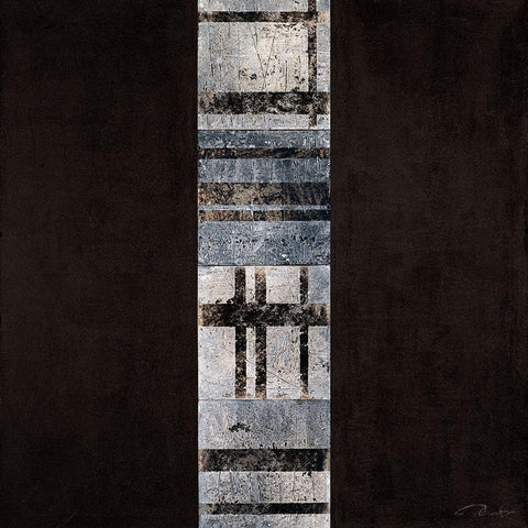 Composition I Black Ornate Wood Framed Art Print with Double Matting by Planker, Karin