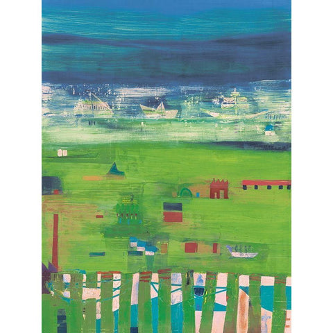 At the Seaside Black Modern Wood Framed Art Print with Double Matting by Richter-Armgart, Rose