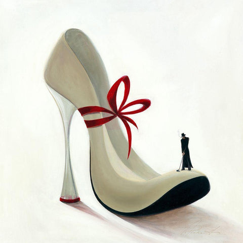 Highheels - Romance White Modern Wood Framed Art Print by Panasenko, Inna