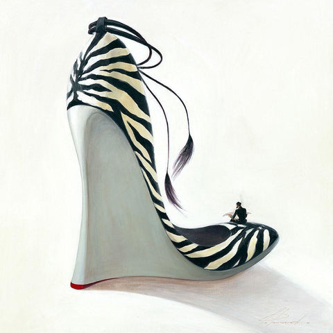 Highheels - Coolness White Modern Wood Framed Art Print with Double Matting by Panasenko, Inna