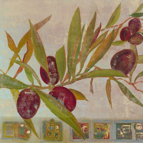 Olive II White Modern Wood Framed Art Print with Double Matting by Richter-Armgart, Rose