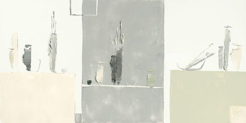 Ambiance d atelier I White Modern Wood Framed Art Print with Double Matting by Choisy, Christian