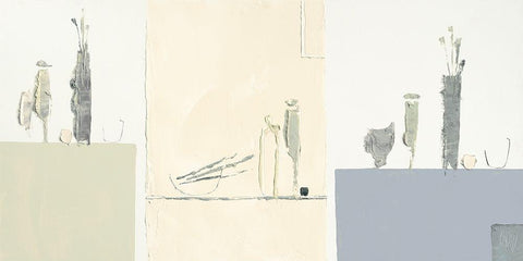 Ambiance d atelier II White Modern Wood Framed Art Print with Double Matting by Choisy, Christian