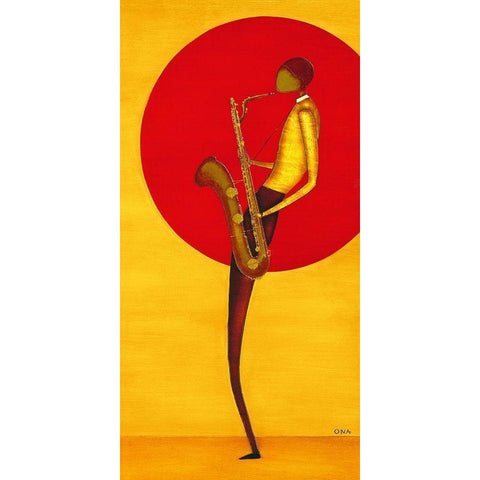 Jazz Man II Gold Ornate Wood Framed Art Print with Double Matting by Ona