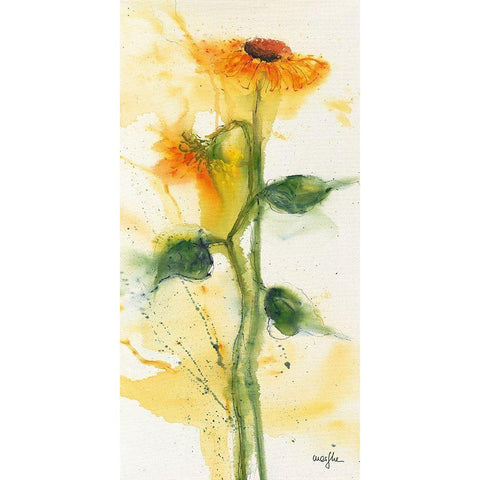 Tournesol II White Modern Wood Framed Art Print by Marthe