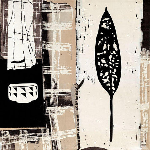 Allium Black Modern Wood Framed Art Print with Double Matting by Noiseux, Marie Madeleine