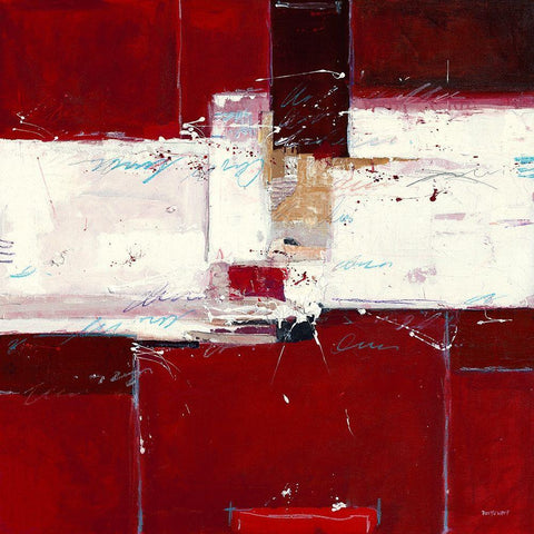 Red II Black Modern Wood Framed Art Print by van der Werf, Ron