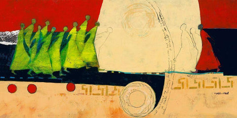 Sea view Black Ornate Wood Framed Art Print with Double Matting by van Ginkel, Marjolijn