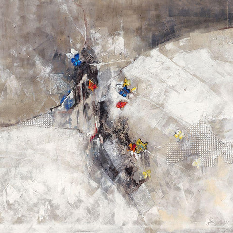 Butterflies Black Modern Wood Framed Art Print by Dreyer, Ingeborg