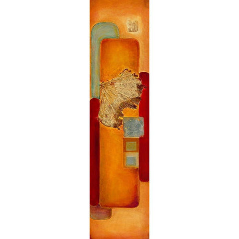 Les nenuphars d or I Black Modern Wood Framed Art Print with Double Matting by Perinciolo Duluc, Lyne