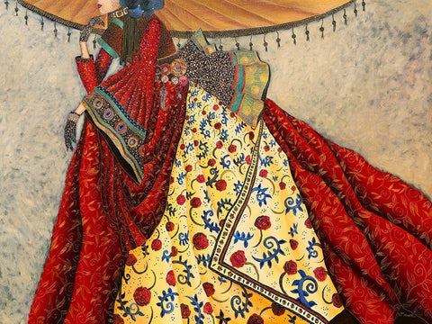 Petit air Japonais Black Ornate Wood Framed Art Print with Double Matting by Maugeri, Valerie