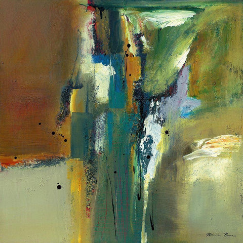 Abstract in Green II White Modern Wood Framed Art Print by Barnes, Natasha