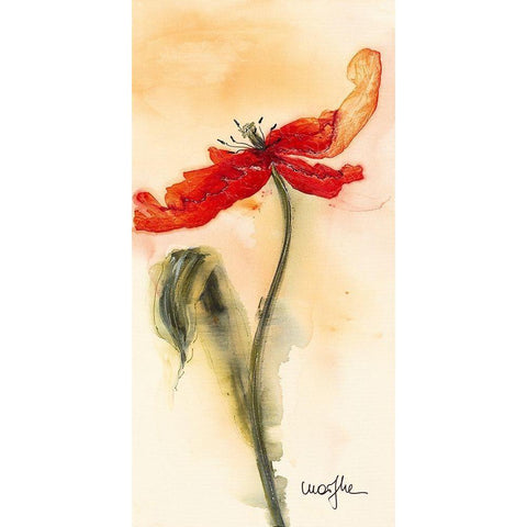 Tulipe II White Modern Wood Framed Art Print by Marthe