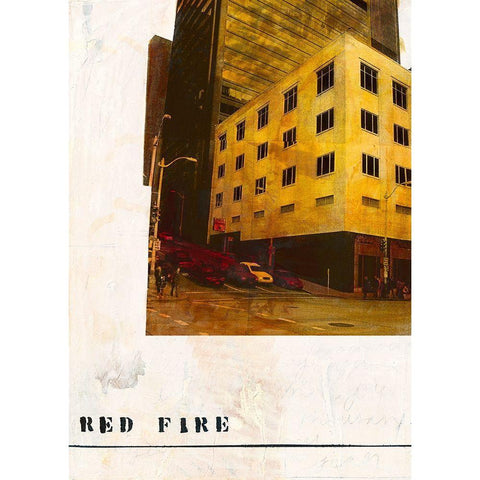 Red Fire Black Modern Wood Framed Art Print with Double Matting by Olukman, Ayline