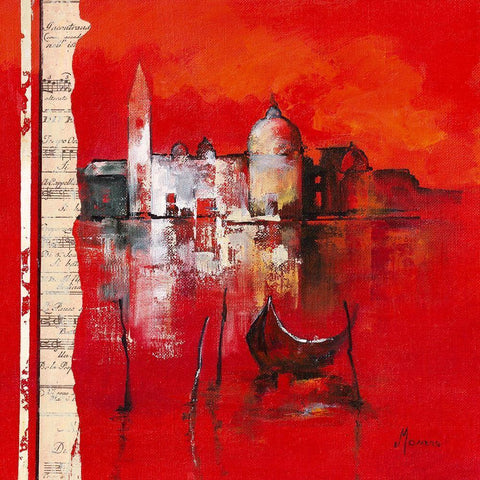 Venise Reflets White Modern Wood Framed Art Print by Manero, Annie