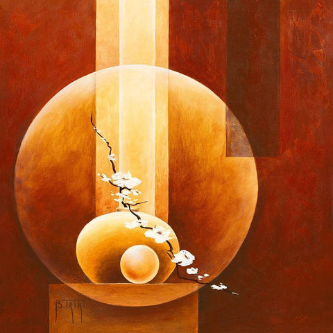 Paisible Gold Ornate Wood Framed Art Print with Double Matting by Triki, Bernadette