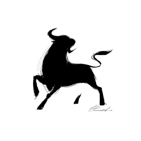 La corrida I White Modern Wood Framed Art Print by Panasenko, Inna