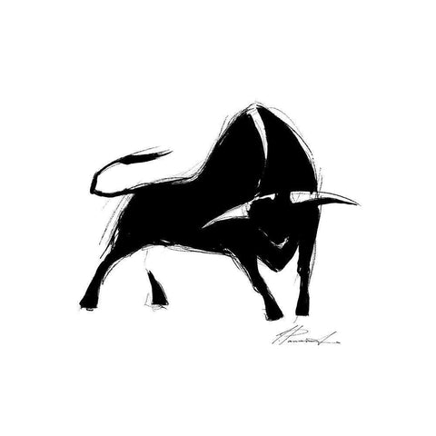 La corrida II White Modern Wood Framed Art Print by Panasenko, Inna